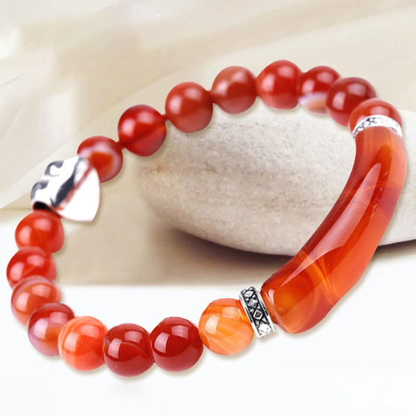Buddha Stones Natural Crystal Beads Unisex Heart Bracelet