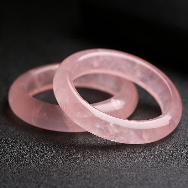 Buddha Stones  Natural Rose Quartz Love Caring Bracelet Bangle